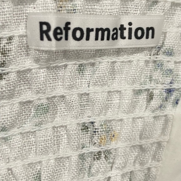 Reformation Size 8 Palm Crop Tank Top Floral Print 100% Linen New With Tags - Picture 7 of 10